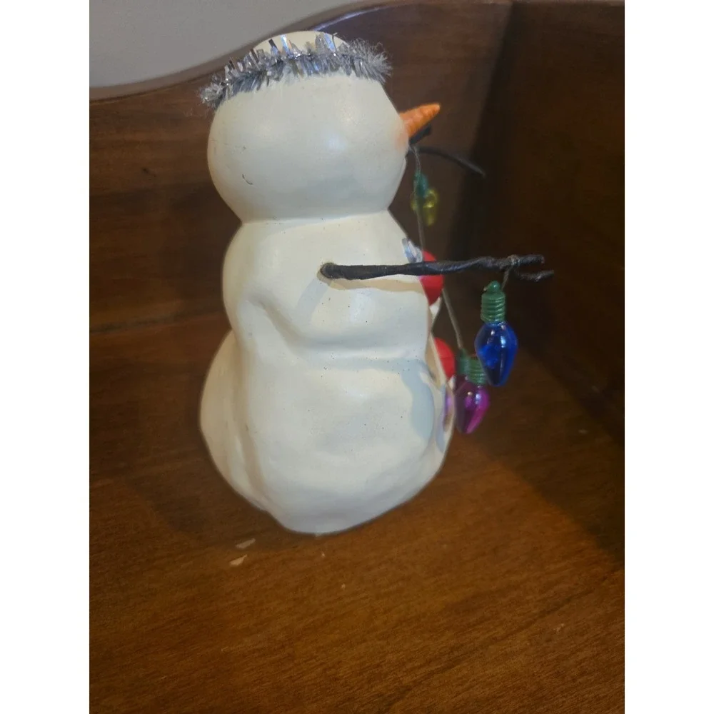 Hallmark Mitford Snowman Figurine JC Christmas Lights Star Jan Karon Resin 2000